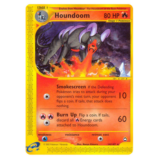 Houndoom 014 card from the Pokemon set Aquapolis