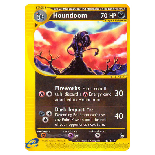 Houndoom 015 card from the Pokemon set Aquapolis