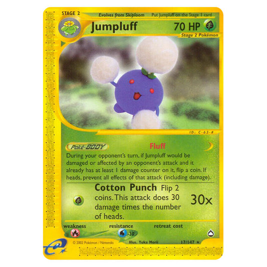 Jumpluff 017 card from the Pokemon set Aquapolis