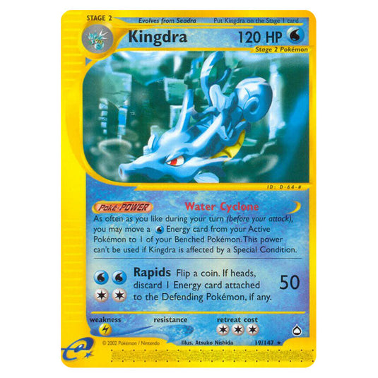 Kingdra 019 card from the Pokemon set Aquapolis