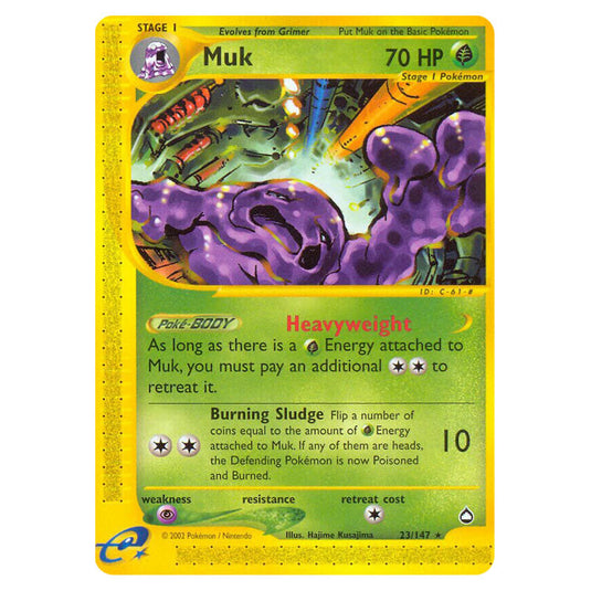 Muk 023 card from the Pokemon set Aquapolis
