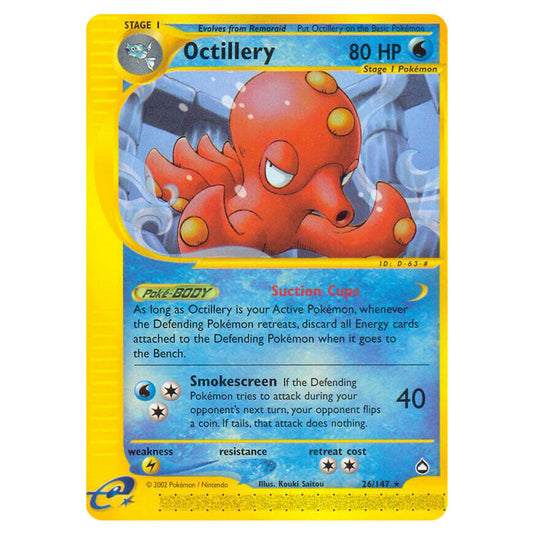 Octillery 026 card from the Pokemon set Aquapolis