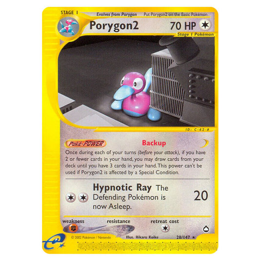 Porygon2 028 card from the Pokemon set Aquapolis