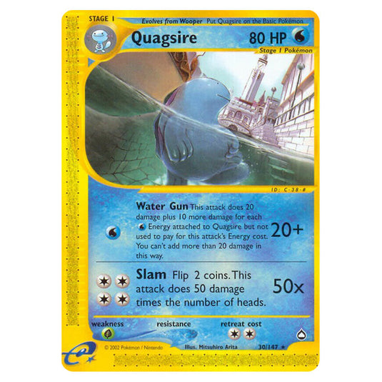 Quagsire 030 card from the Pokemon set Aquapolis