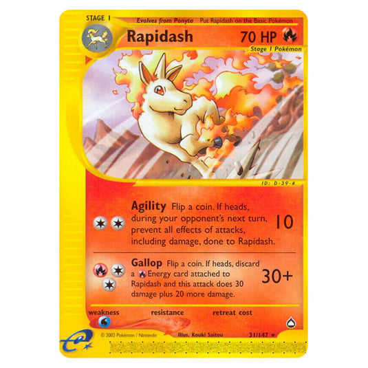 Rapidash 031 card from the Pokemon set Aquapolis