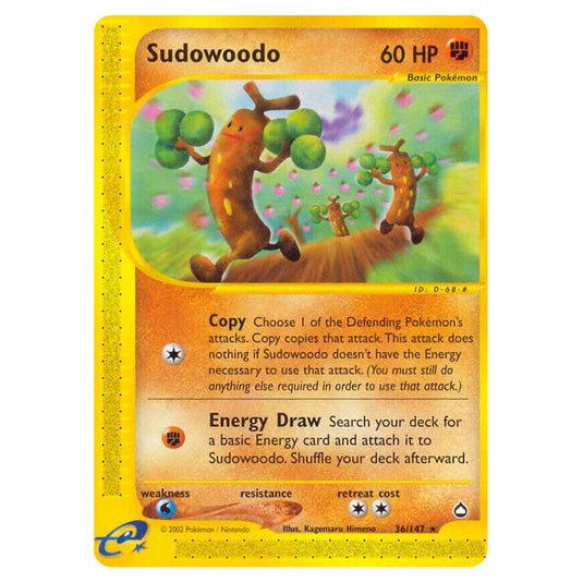 Sudowoodo 036 card from the Pokemon set Aquapolis