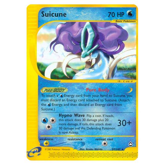 Suicune 037 card from the Pokemon set Aquapolis