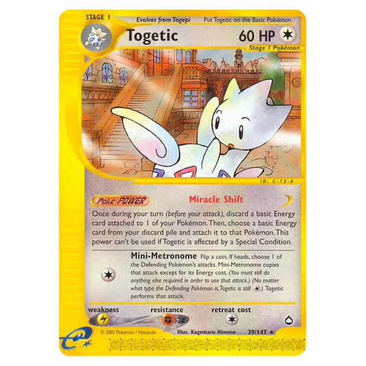 Togetic 039 card from the Pokemon set Aquapolis