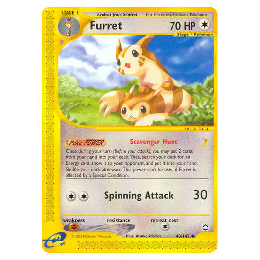 Furret 048 card from the Pokemon set Aquapolis