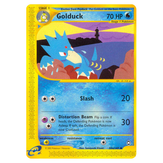Golduck 050 card from the Pokemon set Aquapolis