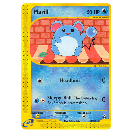 Marill 053 card from the Pokemon set Aquapolis