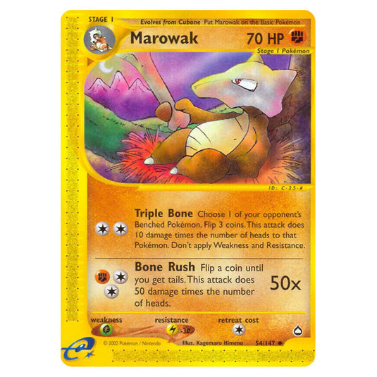 Marowak 054 card from the Pokemon set Aquapolis