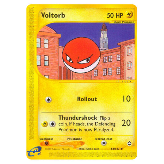 Voltorb 064 card from the Pokemon set Aquapolis