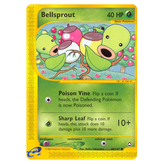 Bellsprout 068 card from the Pokemon set Aquapolis