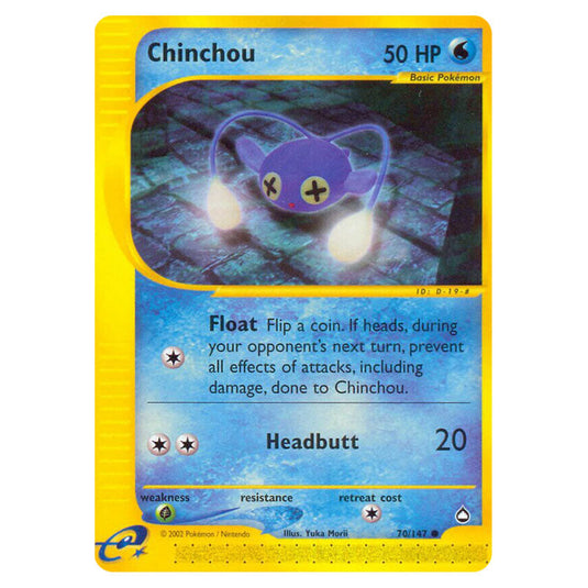 Chinchou 070 card from the Pokemon set Aquapolis