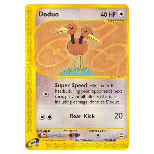 Doduo 073 card from the Pokemon set Aquapolis