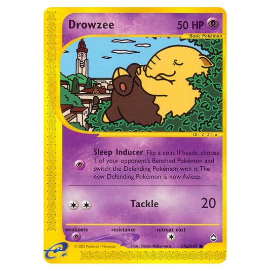 Drowzee 074 card from the Pokemon set Aquapolis