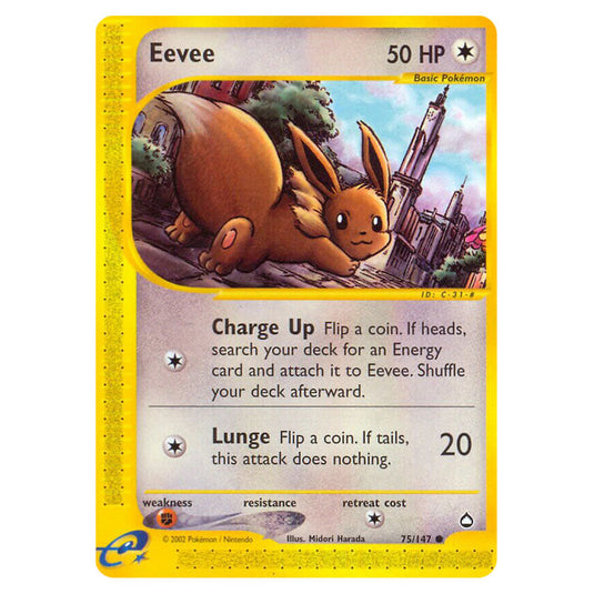 Eevee 075 card from the Pokemon set Aquapolis