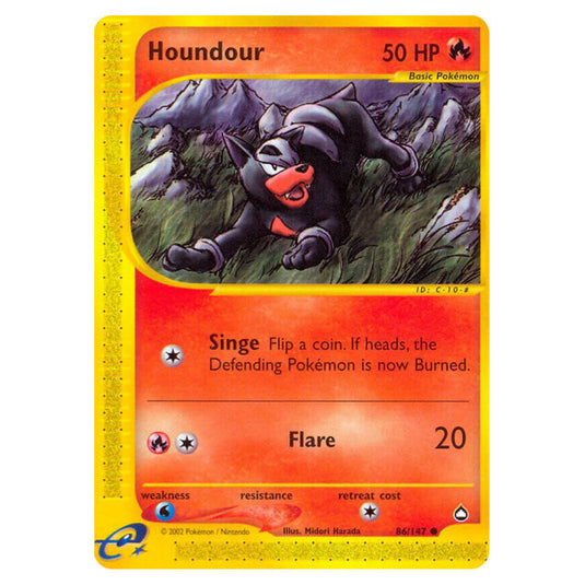 Houndour 086 card from the Pokemon set Aquapolis