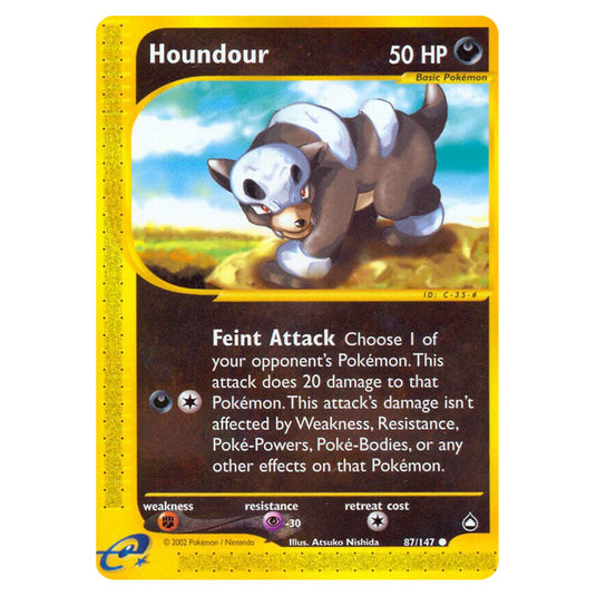 Houndour 087 card from the Pokemon set Aquapolis