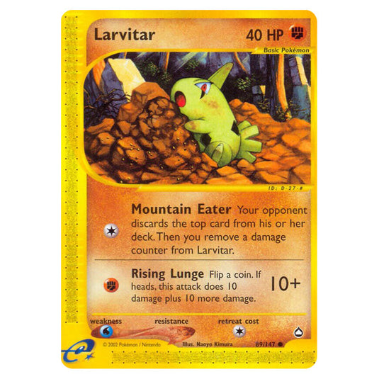 Larvitar 089 card from the Pokemon set Aquapolis