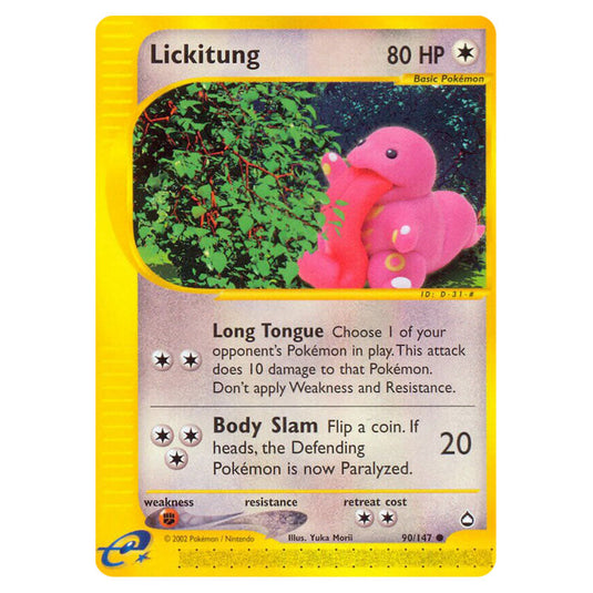 Lickitung 090 card from the Pokemon set Aquapolis