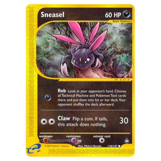 Sneasel 110 card from the Pokemon set Aquapolis