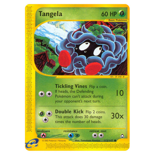 Tangela 112 card from the Pokemon set Aquapolis