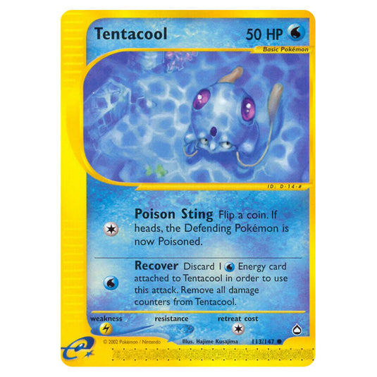 Tentacool 113 card from the Pokemon set Aquapolis
