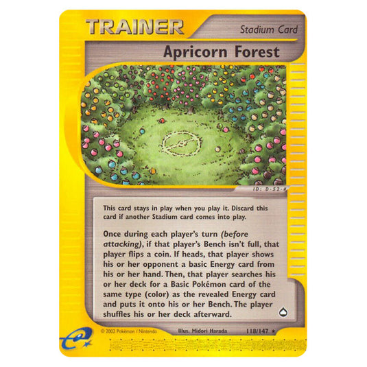 Apricorn Forest 118 card from the Pokemon set Aquapolis