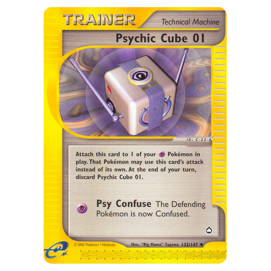 Psychic Cube 01 132 card from the Pokemon set Aquapolis