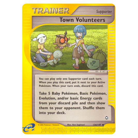 Town Volunteers 136 card from the Pokemon set Aquapolis