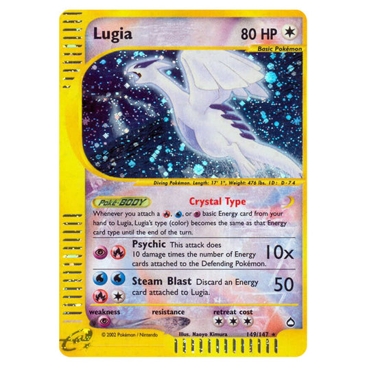 Lugia 149 card from the Pokemon set Aquapolis