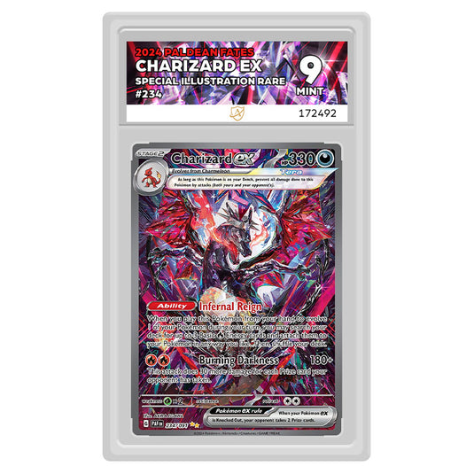 Pokemon - Scarlet & Violet - Paldean Fates - Charizard ex - 234/091(ACE Label 9 Graded Slab)