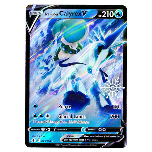 Pokemon - Chilling Reign - Ice Rider Calyrex V 045/198 (Holiday Snowflake Stamp)