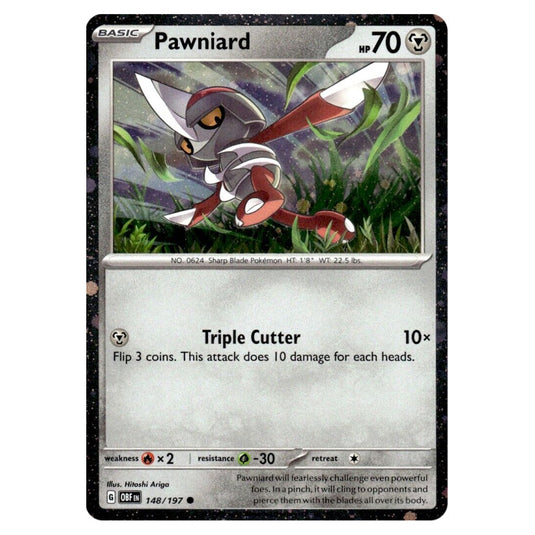 Pokemon - Obsidian Flames - Pawniard 148/197 (Cosmo Holo) Pokemon - Obsidian Flames - Pawniard 148/197 (Cosmo Holo)