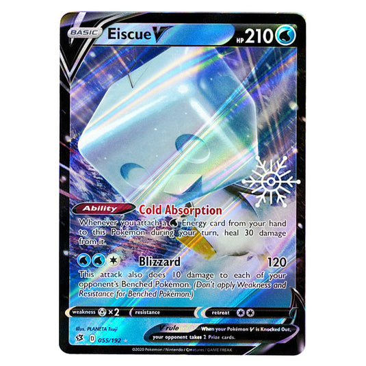 Pokemon - Rebel Clash - Eiscue V 055/192 (Holiday Snowflake Stamp)