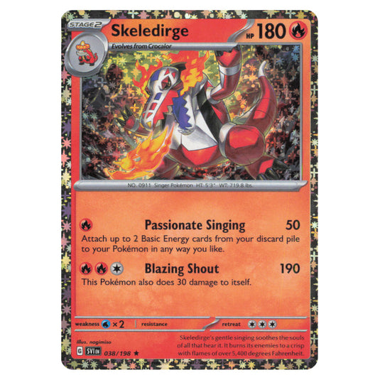 Pokemon - Scarlet & Violet - Skeledirge 038/198 (Sparkle Holo)