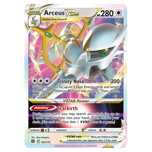 Pokemon - Sword & Shield - Brilliant Stars - Arceus VSTAR 123/172 (Metal Card)