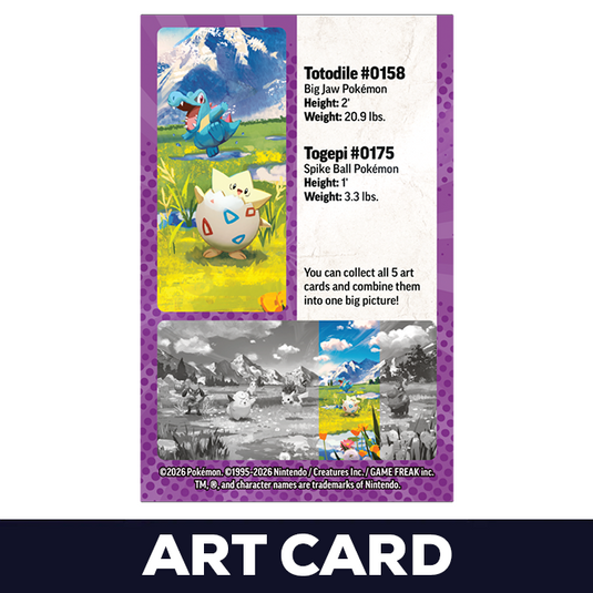 Pokemon - Mega Evolution - Ascended Heros - Mini Tin - Totodile & Togepi - Art Card