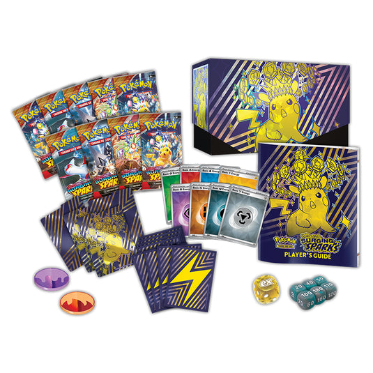 Pokemon TCG Scarlet Violet Surging Sparks Elite Trainer Box contents