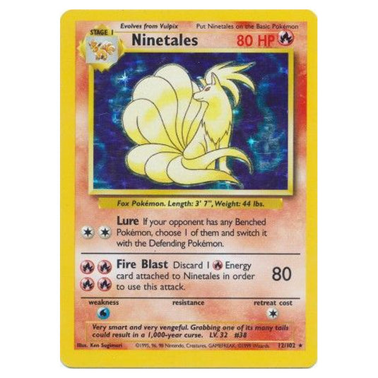 Pokemon - Base Set - Ninetales - 12/102 Played Unlimited
