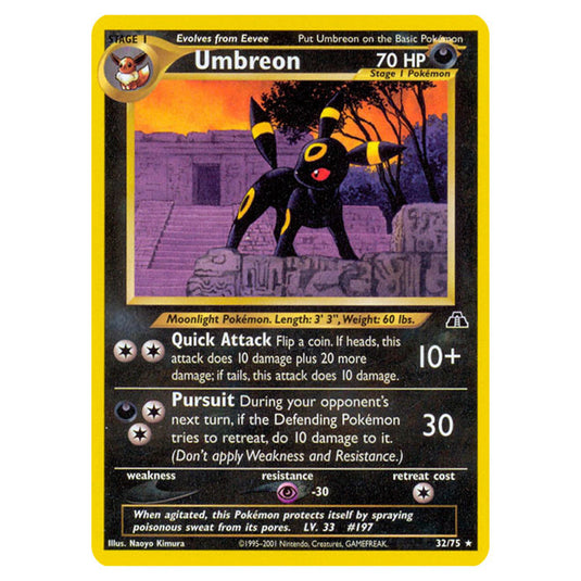 Pokemon - Neo - Neo Discovery - Umbreon - 32/75 Pokemon - Neo - Neo Discovery - Umbreon - 32/75