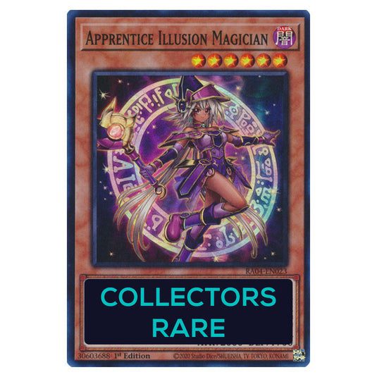 Apprentice Illusion Magician RA04-EN023-CR card from the Yu-Gi-Oh! set Quarter Century Stampede