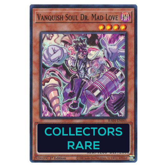 Vanquish Soul Dr. Mad Love RA04-EN045-CR card from the Yu-Gi-Oh! set Quarter Century Stampede