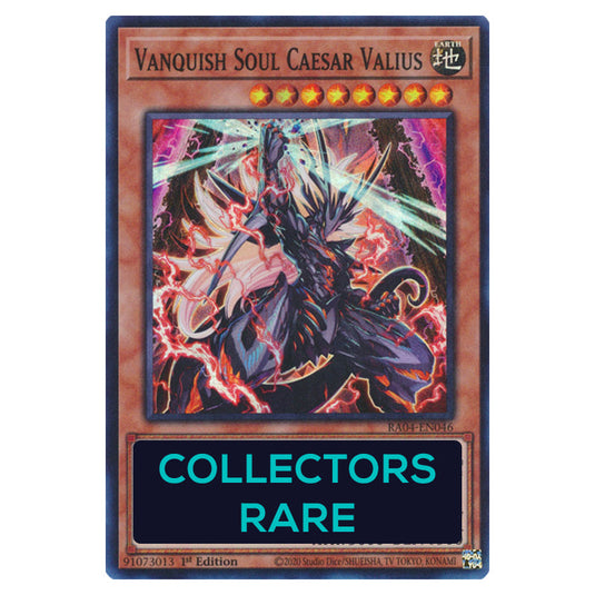 Vanquish Soul Caesar Valius RA04-EN046-CR card from the Yu-Gi-Oh! set Quarter Century Stampede