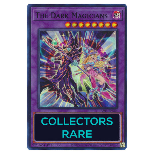 The Dark Magicians RA04-EN054-CR card from the Yu-Gi-Oh! set Quarter Century Stampede