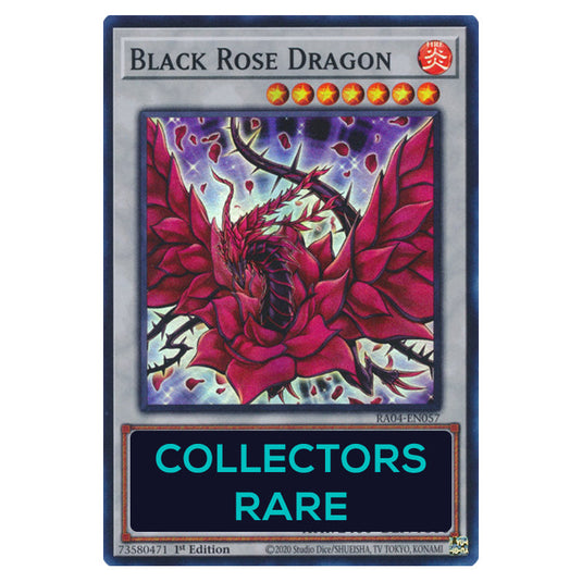 Black Rose Dragon RA04-EN057-CR card from the Yu-Gi-Oh! set Quarter Century Stampede