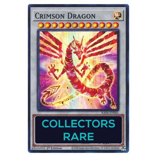 Crimson Dragon RA04-EN061-CR card from the Yu-Gi-Oh! set Quarter Century Stampede
