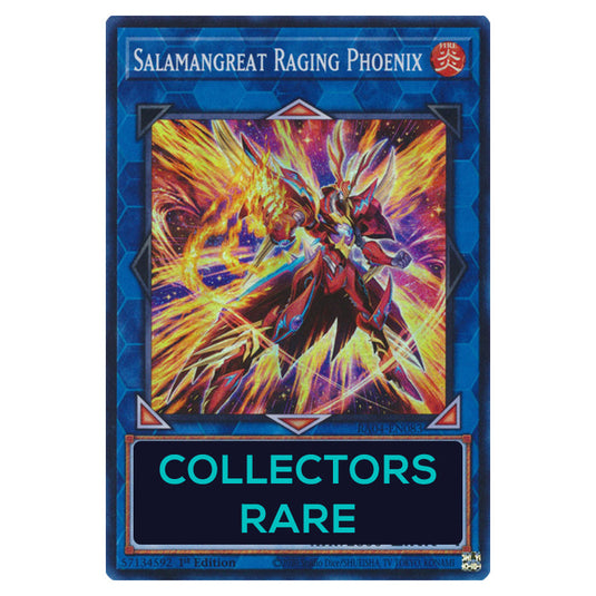 Salamangreat Raging Phoenix RA04-EN083-CR card from the Yu-Gi-Oh! set Quarter Century Stampede